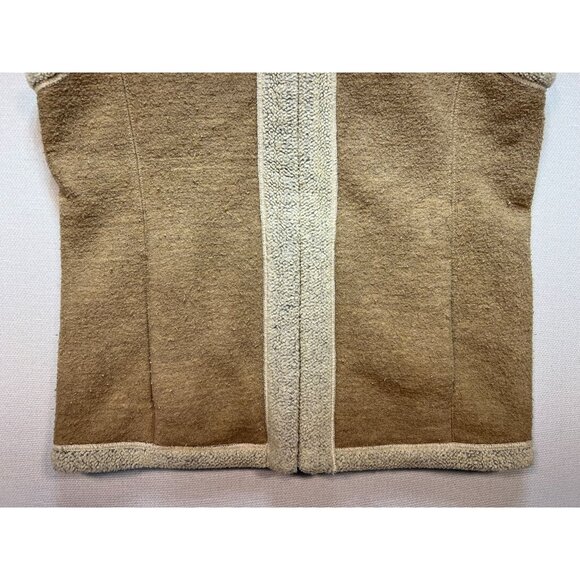 Woolrich Womens Fleece Vest Sweater Medium Tan Sherpa Lined Full Zip Outdoors - Picture 4 of 10